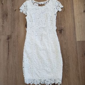 Lulu's Backless Ivory Dress